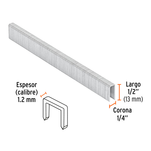Grapa p/engrapadora neumatica 12mm calibre 18 x 5000 unidades