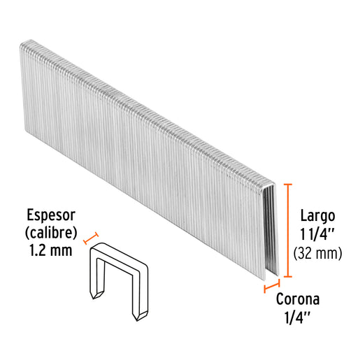 Grapa p/engrapadora neumatica 32mm calibre 18 x 5000 unidades