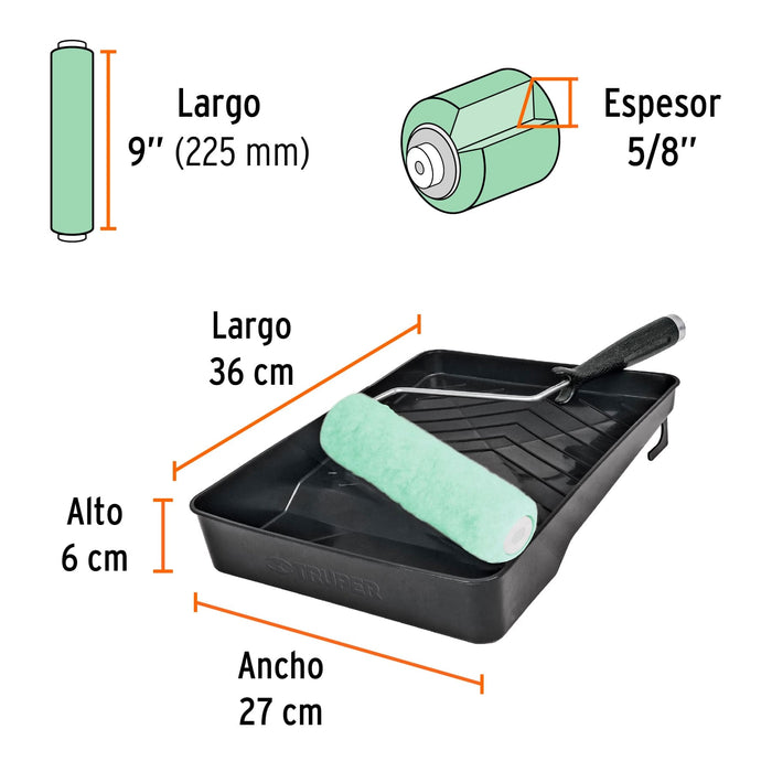 Kit de rodillo para pintar 9"