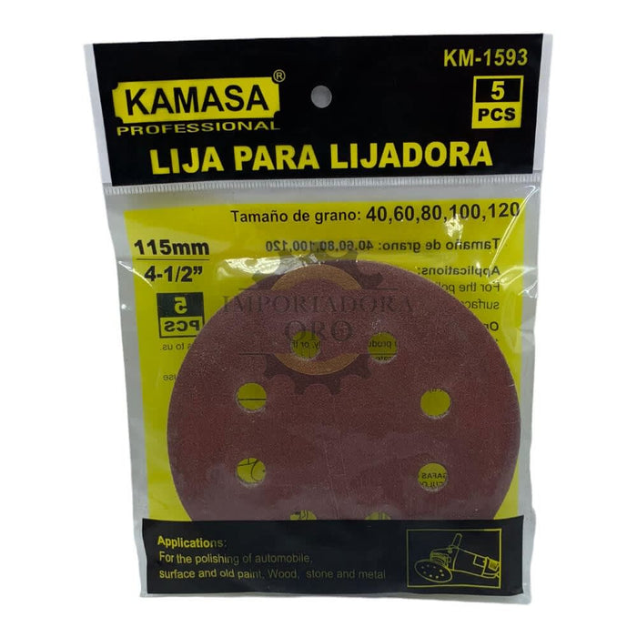 Lija para amoladora velcro 4.1/2 Kamasa