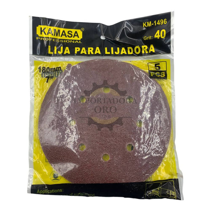 Lija para amoladora velcro 7 #40 Kamasa