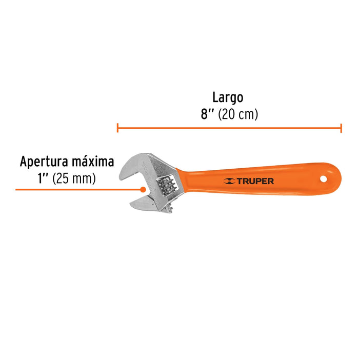 Llave francesa 8 Truper - 2