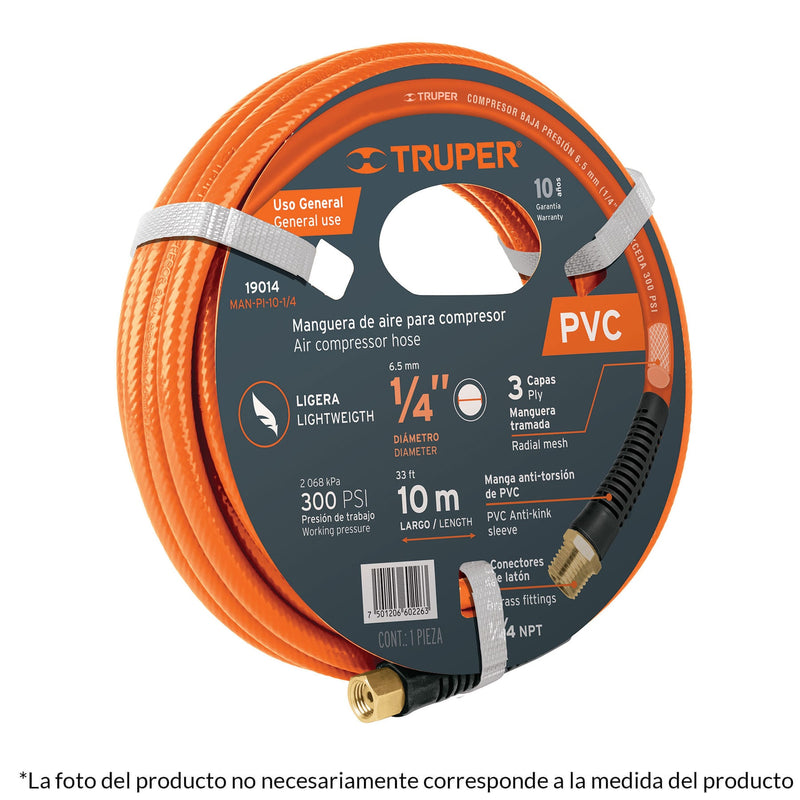 Manguera de aire para compresor 1/4x5mt Truper - 1