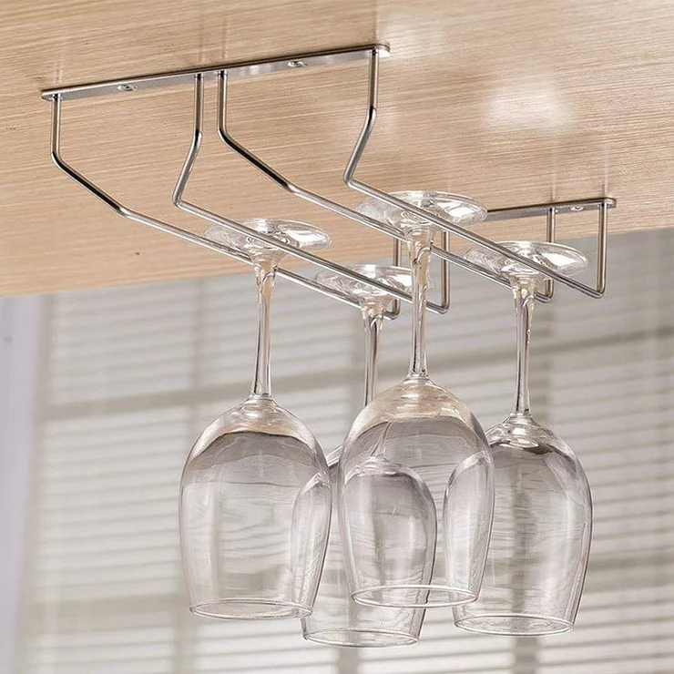 Organizador para copas acero inoxidable 2 carril