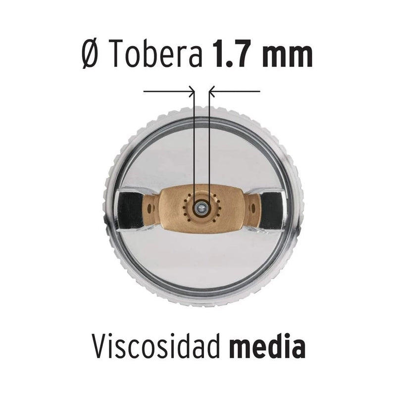 Pistola para pintar gravedad 1.7 12129 Truper - 2