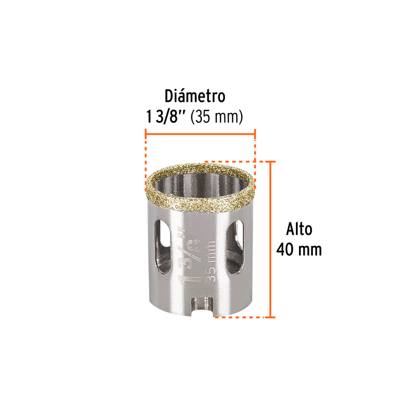 Sierra copa diamantada 1-3/8" Truper