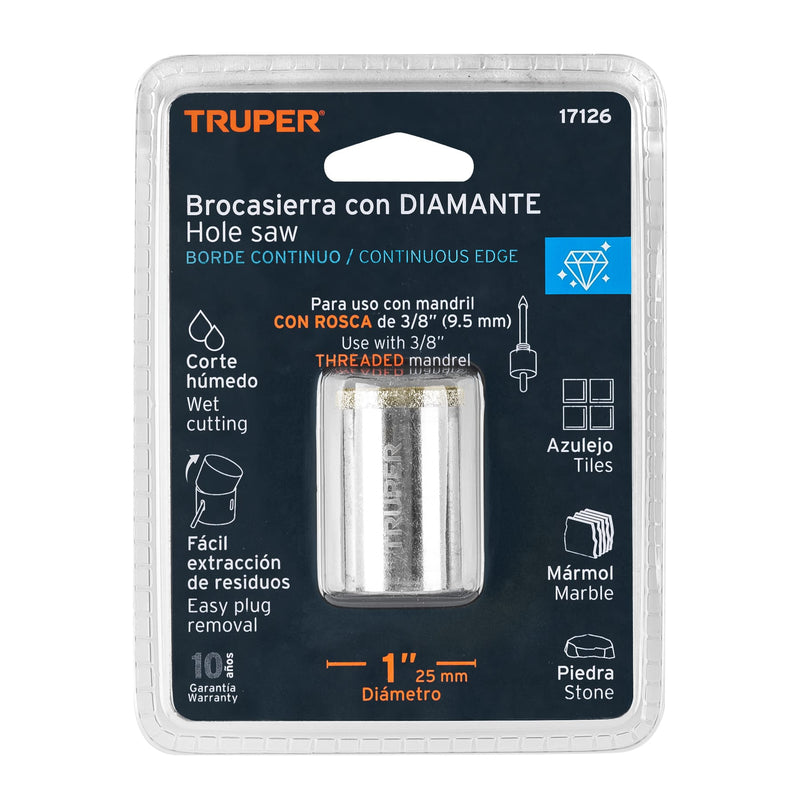 Sierra copa diamantada 1" Truper
