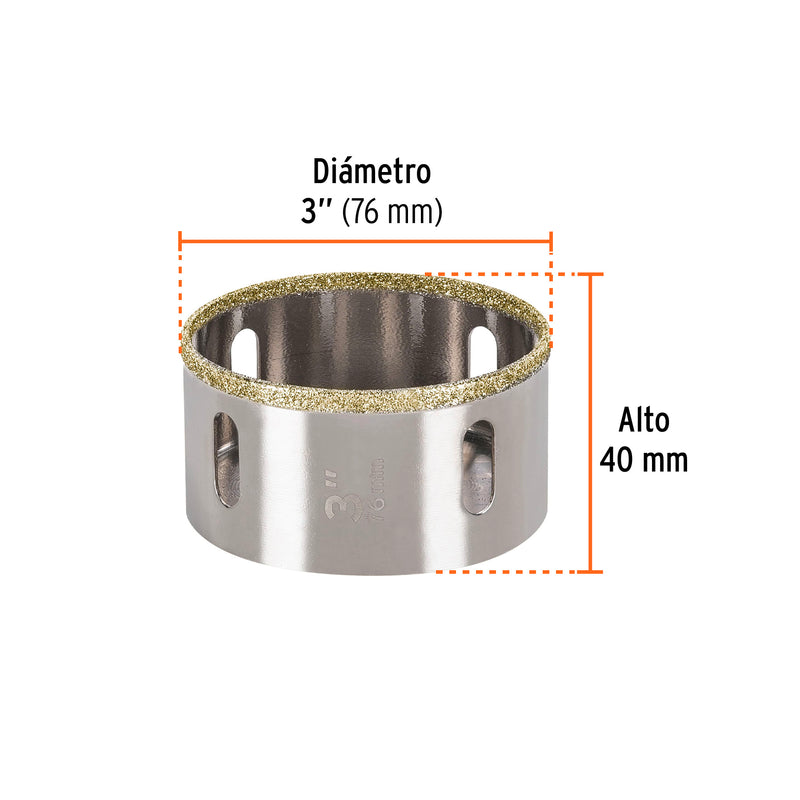 Sierra copa diamantada 3" Truper