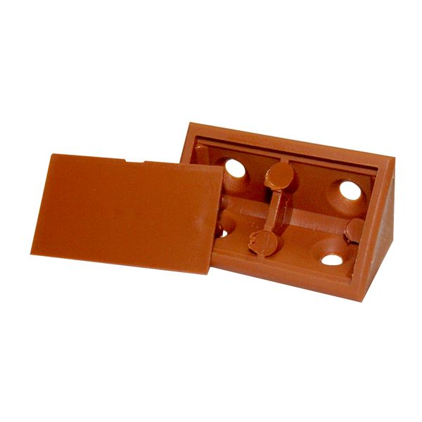 Soporte angular doble cerezo de plastico para melamina