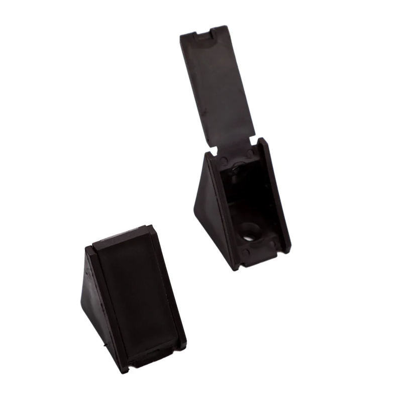 Soporte angular simple negro de plastico para melamina