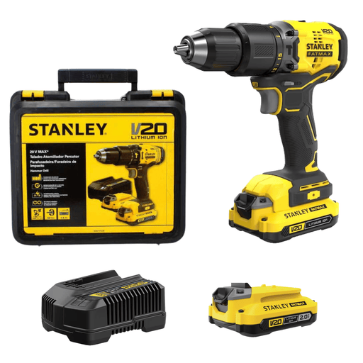 Taladro percutor inalambrico 1/2" 20V Stanley Kit