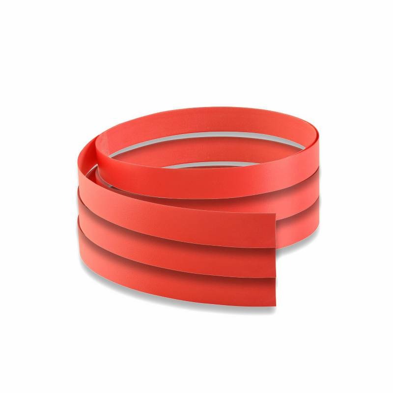 Tapacanto rojo delgado para melamina