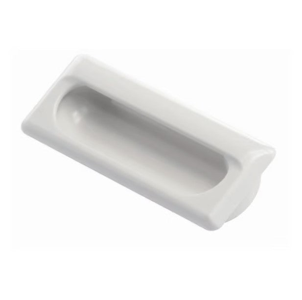 Tirador de plastico tina rectangular blanco